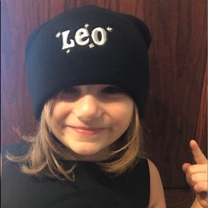 ADULT UNISEX LEO ♌️ ZODIAC BLACK BEANIE